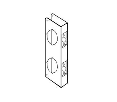 Picture for category Wrap Around Plate For Double Lock Combination Locksets with 2-1/8" holes with 5-1/2" centers