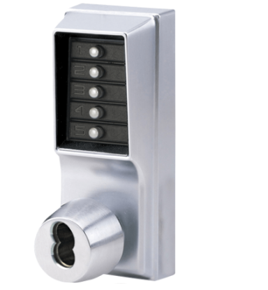 Show details for Dormakaba Simplex 1021B-26D Pushbutton Lock - Satin Chrome - Key Override 1021B-26D-41
