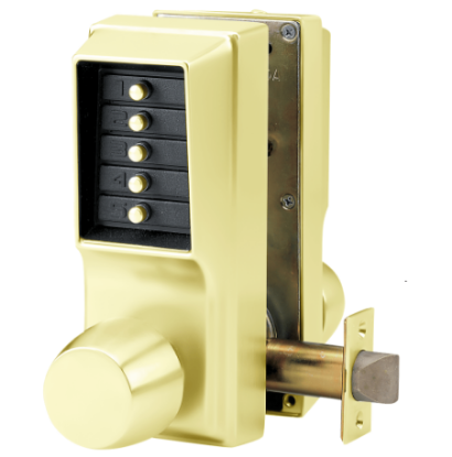 Show details for Dormakaba Simplex EE1011/EE1011-03 Double Sided Pushbutton Lock - Bright Brass EE1011EE1011-03-41