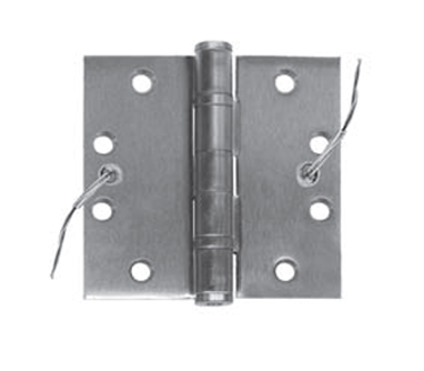 Show details for Stanley CEFBB168-54 4-1/2" X 4" 26D Heavy Weight Electric Hinge - 4 Wire - Satin Chrome CEFBB_image