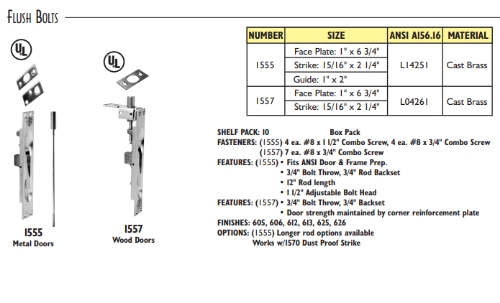1-FLUSH BOLTS