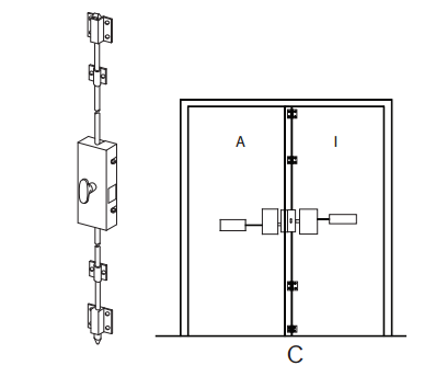 Show details for Detex VRA-143C Vertical Rod Assembly used with ECL230D Exit Control Lock - 84" vra143c