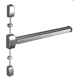 Show details for Sargent 12-2727-F-EN Fire Rated Vertical Rod Exit Device - 36", Aluminum hole