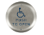 Show details for Bea 10PBR451, 4.5" Round Push Plate W/ Blue handicap logo and "Push to Open" text 10PBR4511