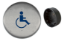Show details for Cal Royal 8637 - SW 6" Round Stainless Steel Push Plate with blue handicap logo CR8637