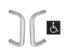 Show details for PDQ H33D-630 Door Back To Back Pull - 1" Round Straight, 8" CTC ADA, Satin Stainless Steel PDQH33D