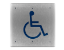 Show details for BEA 10PBS6LL Stainless steel push plate, 6" square, blue handicap logo only 10PBS6LLl