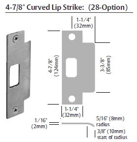 28 - ANSI Strike - 4-7/8"