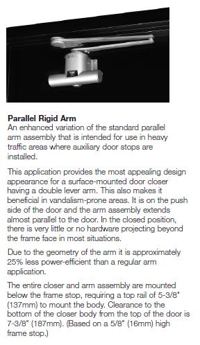 PR Parallel Rigid Arm - pull-side mount [+$11.97]