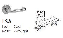 LSA - Lustra Cast Lever W/ Wrought Rose [+$37.95]