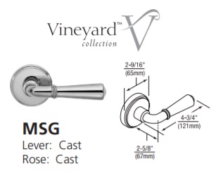MSG - Merlot Cast Lever W/ Cast Rose (Vineyard) [+$97.35]