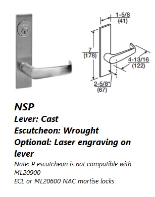 NSP - Newport Cast Lever W/ : Wrought Rose [+$123.34]
