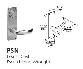 PSN - Princeton Cast Lever W/ Wrought Escutcheon [+$102.48]