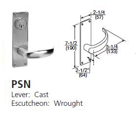 PSN - Princeton Cast Lever W/ Wrought Escutcheon [+$117.70]