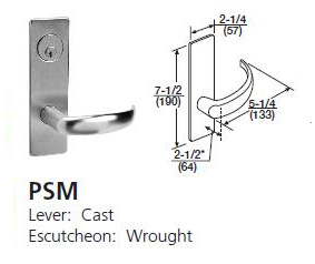 PSM - Princeton Cast Lever W/ Wrought Escutcheon [+$117.70]