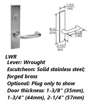 LWR - Lustra Wrought Lever W/ Solid Stainless Steel, Farged Brass [+$42.14]