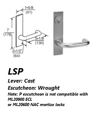 LSP -  Lustra Cast Lever W/ Wrought Escutcheon [+$123.34]