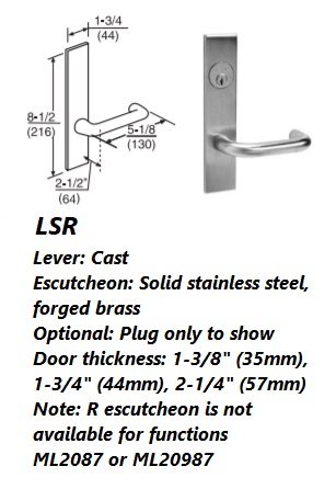 LSR -  Lustra Cast Lever W/ Solid Stainless Steel, Forged Brass Escutcheon [+$143.06]