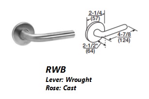 RWB - Regis Wrought Lever W/ Cast Rose [+$23.58]