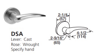 DSA - Dirke Cast  Lever W/ Wrought  Rose  - Specify hand [+$128.56]