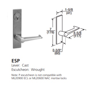 ESP - Essex Cast  Lever W/ Wrought Escutcheon [+$140.16]