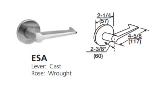 ESA -  Essex Cast Lever W/ Wrought Rose [+$128.56]