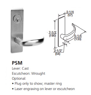 PSM - Princeton Cast Lever W Wrought  Escutcheon [+$123.34]