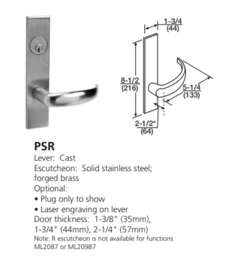 PSR - Princeton Cast Lever W/ Solid Stainless Steel Forged Brass Escutcheon [+$143.06]