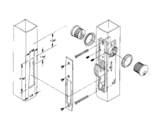 Picture of S.Parker 6202 Bar Bolt Narrow Stile Deadbolt - 1 1/8" Backset