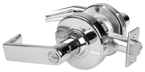 Picture of Schlage ND40S RHO - Grade 1 Bath/Bedroom Privacy Lock, Rhodes Lever, Non-Keyed
