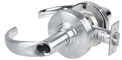 Picture of Schlage ND80BDEU SPA Grade 1 Electrified Cylindrical Lock, Storeroom Function, 12-24 VDC, Fail Secure, Sparta Lever, SFIC Prep