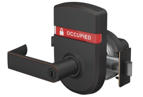 Picture of Schlage ND40S RHO OS-OCC - Grade 1 Bath/Bedroom Privacy Leverset, Rhodes Lever, Exterior Indicator