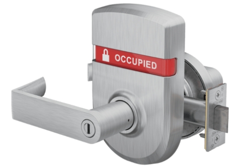 Picture of Schlage ND40S RHO OS-OCC - Grade 1 Bath/Bedroom Privacy Leverset, Rhodes Lever, Exterior Indicator