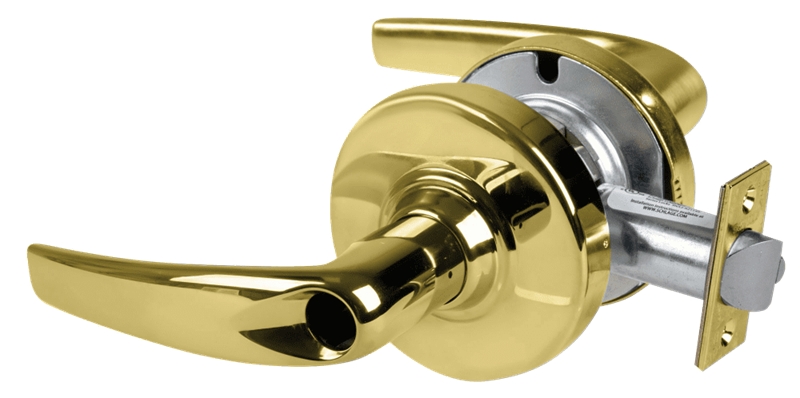 Picture of Schlage ALX53L ATH Grade 2 Entrance Cylindrical Lock with Field Selectable Vandlgard, Athens Lever, Conventional Less Cylinder