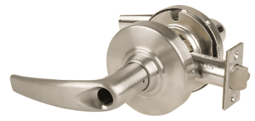 Picture of Schlage ALX53L ATH Grade 2 Entrance Cylindrical Lock with Field Selectable Vandlgard, Athens Lever, Conventional Less Cylinder