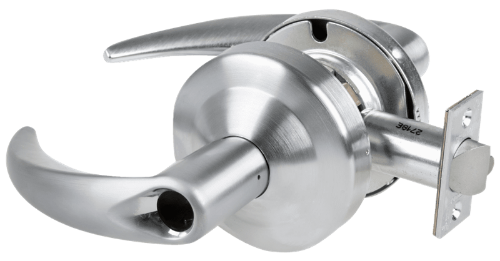 Picture of Schlage ALX53L OME Grade 2 Entrance Cylindrical Lock with Field Selectable Vandlgard, Omega Lever, Conventional Less Cylinder