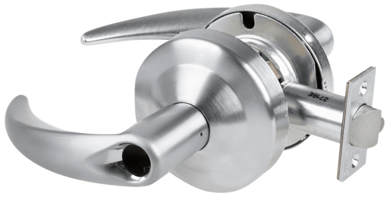 Picture of Schlage ALX53L OME Grade 2 Entrance Cylindrical Lock with Field Selectable Vandlgard, Omega Lever, Conventional Less Cylinder