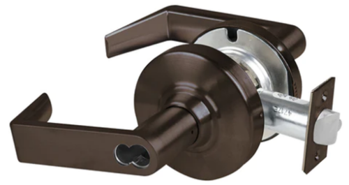 Picture of Schlage ALX53B RHO Grade 2 Entrance Cylindrical Lock with Field Selectable Vandlgard, Rhodes Lever, SFIC Less Core