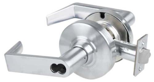 Picture of Schlage ALX53B RHO Grade 2 Entrance Cylindrical Lock with Field Selectable Vandlgard, Rhodes Lever, SFIC Less Core