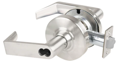 Picture of Schlage ALX53J RHO Grade 2 Entrance Cylindrical Lock with Field Selectable Vandlgard, Rhodes Lever, FSIC Less Core