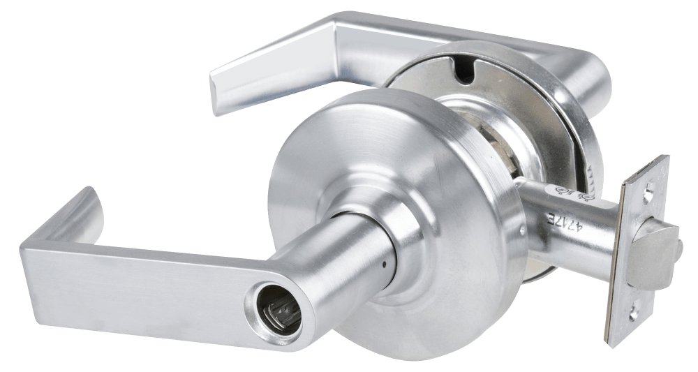Picture of Schlage ALX53L RHO Grade 2 Entrance Cylindrical Lock with Field Selectable Vandlgard, Rhodes Lever, Conventional Less Cylinder