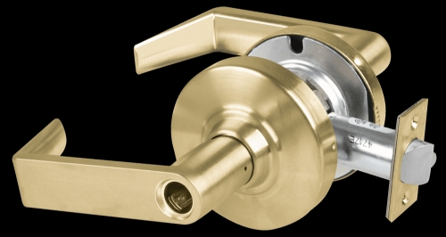 Picture of Schlage ALX53L RHO Grade 2 Entrance Cylindrical Lock with Field Selectable Vandlgard, Rhodes Lever, Conventional Less Cylinder