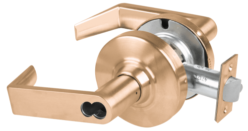 Picture of Schlage ALX53L RHO Grade 2 Entrance Cylindrical Lock with Field Selectable Vandlgard, Rhodes Lever, Conventional Less Cylinder