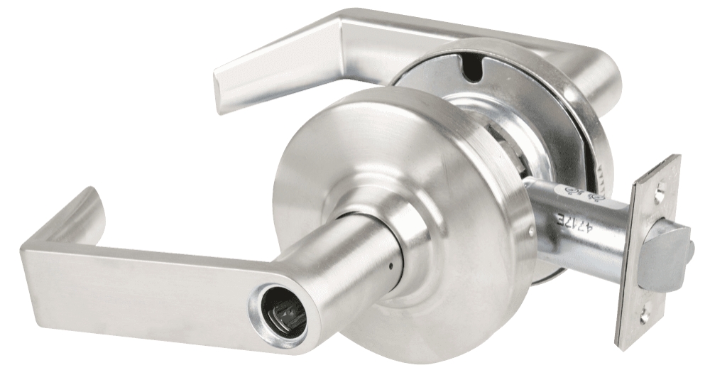 Picture of Schlage ALX53L RHO Grade 2 Entrance Cylindrical Lock with Field Selectable Vandlgard, Rhodes Lever, Conventional Less Cylinder
