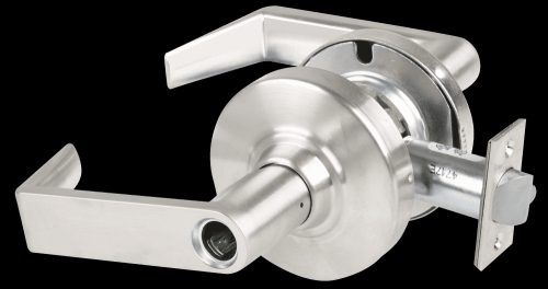 Picture of Schlage ALX53L RHO Grade 2 Entrance Cylindrical Lock with Field Selectable Vandlgard, Rhodes Lever, Conventional Less Cylinder
