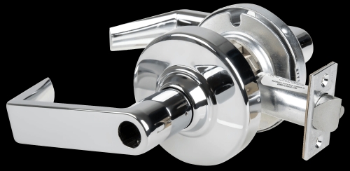 Picture of Schlage ALX53L RHO Grade 2 Entrance Cylindrical Lock with Field Selectable Vandlgard, Rhodes Lever, Conventional Less Cylinder