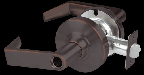 Picture of Schlage ALX53L RHO Grade 2 Entrance Cylindrical Lock with Field Selectable Vandlgard, Rhodes Lever, Conventional Less Cylinder