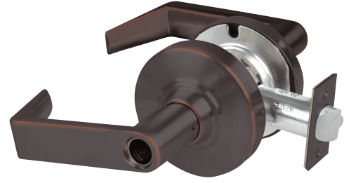 Picture of Schlage ALX53L RHO Grade 2 Entrance Cylindrical Lock with Field Selectable Vandlgard, Rhodes Lever, Conventional Less Cylinder