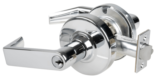 Picture of Schlage ALX53P RHO Grade 2 Entrance Cylindrical Lock with Field Selectable Vandlgard, Rhodes Lever, Conventional Cylinder - keyed 5