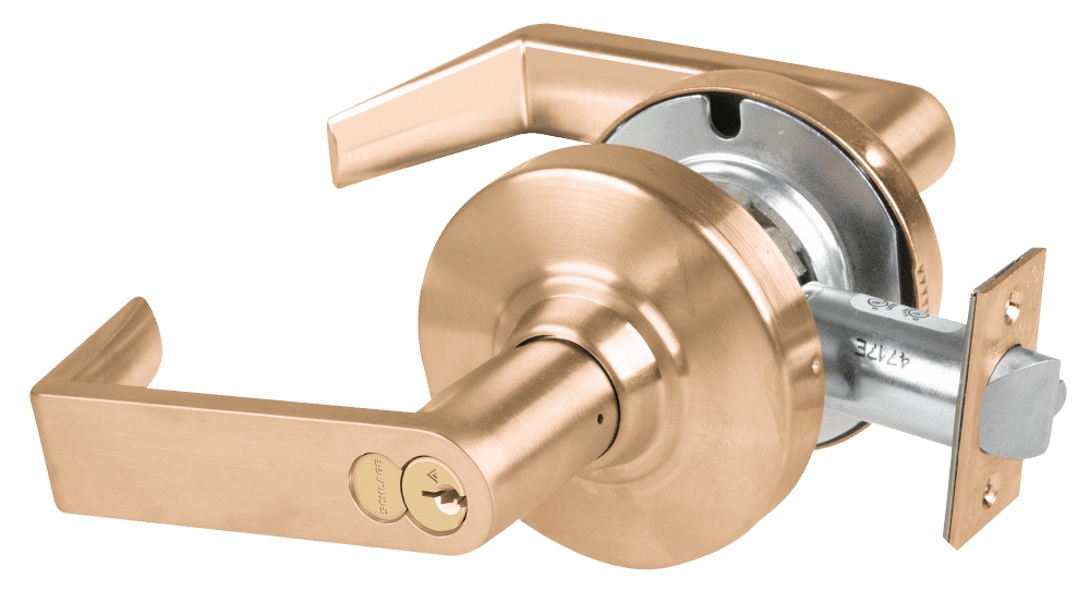 Picture of Schlage ALX53R RHO Grade 2 Entrance Cylindrical Lock with Field Selectable Vandlgard, Rhodes Lever, FSIC Core